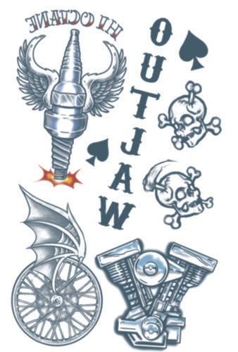 Outlaw Biker Temporary Tattoo