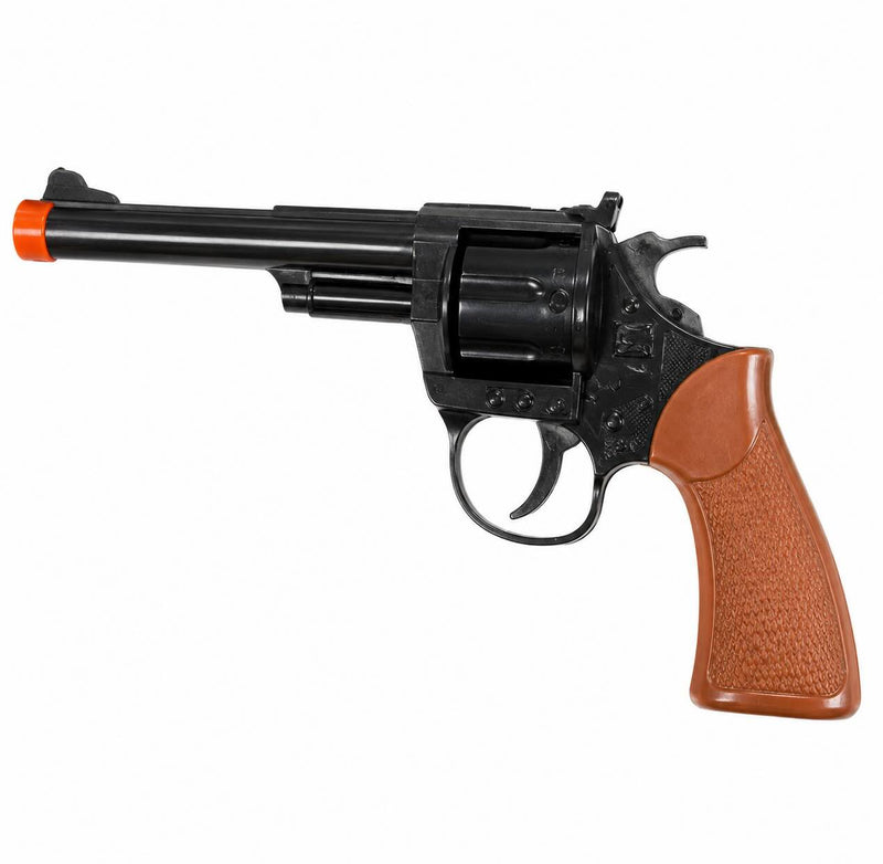 Die Cast Metal Wild West Toy Pistol Black & Brown Cap Gun