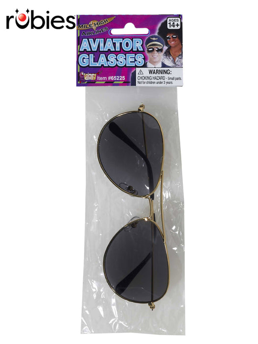 Aviator Sunglasses | Gold Pilot Glasses | 1980s Costume Accessory