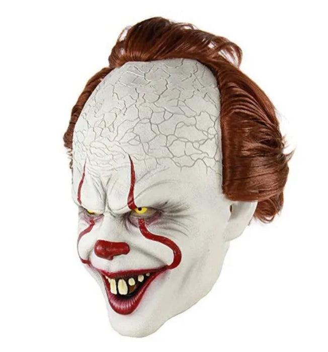 Pennywise Latex Mask With Hair Attached