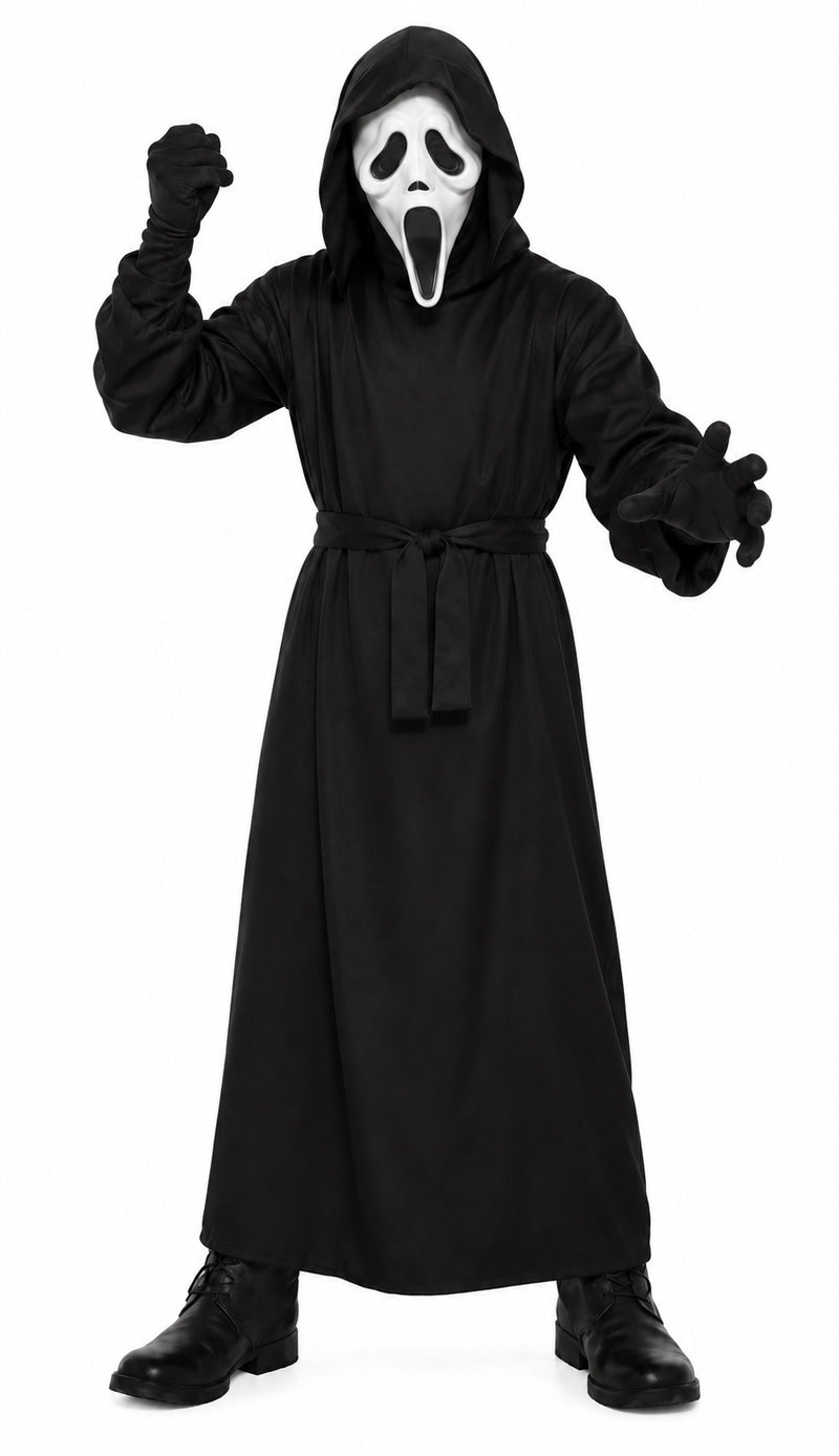 Ghost Face Scream Style Bundle Child Costume | Robe + Latex Mask + Knife