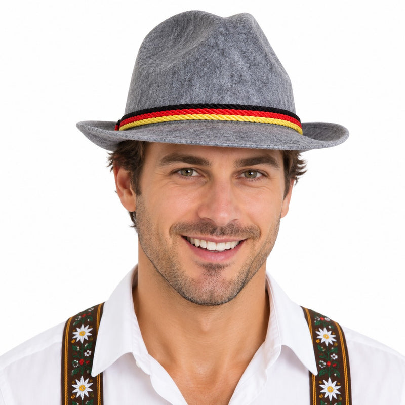 Bavarian Oktoberfest Grey Costume Hat