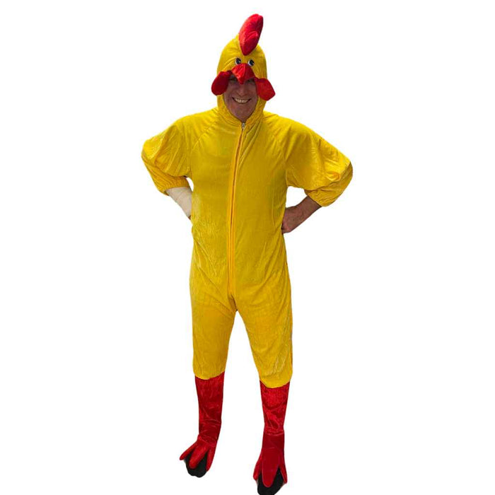 All in one animal costumes including chicken costume with hood. 