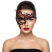 Nyxara Masquerade Mask Black Red Crystal Women | Venetian Mask