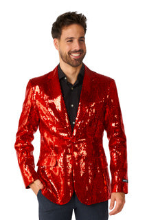 Suitmeister Red Sequin Jacket | Christmas, Disco and Festivals 