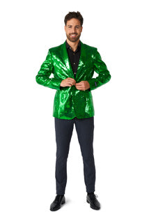 Suitmeister Green Sequin Jacket | Festive, Disco and 70s Party