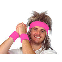 Pink 80s Tennis Sweatband