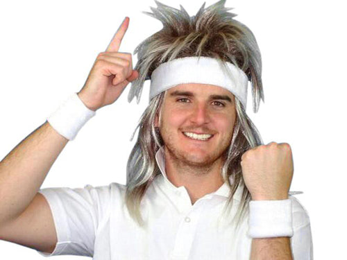 White 80s Tennis Sweatband