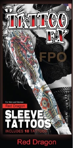 Red Dragon Temporary Tattoo Sleeve
