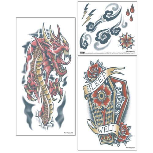 Red Dragon Temporary Tattoo Sleeve