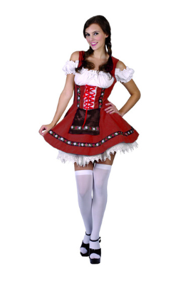 Oktoberfest German Outfit Cute Red Dirndl Dress