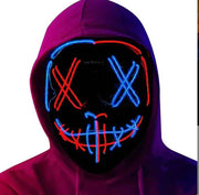 Light Up Halloween Blue Neon Purge Mask