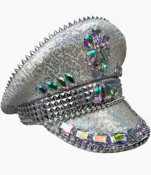 Silver Sequin Festival Hat