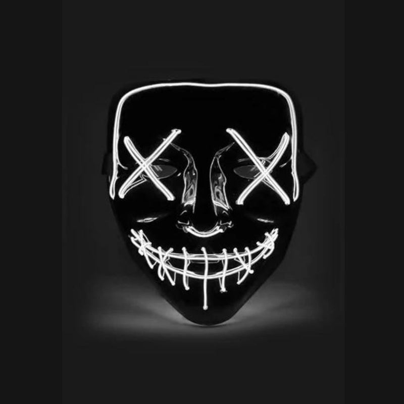 Light Up Halloween Blue Neon Purge Mask