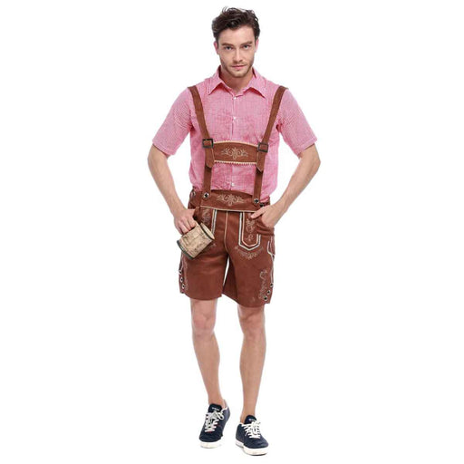 Oktoberfest Costume Lederhosen Shorts with Pockets and Shirt