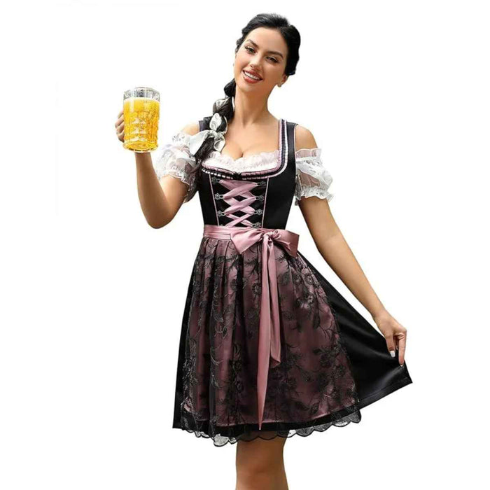 Oktoberfest Authentic Dirndl Pink Floral