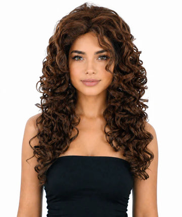 Iris Long Glamourous Wavey Brown Wig - Buy Online Only