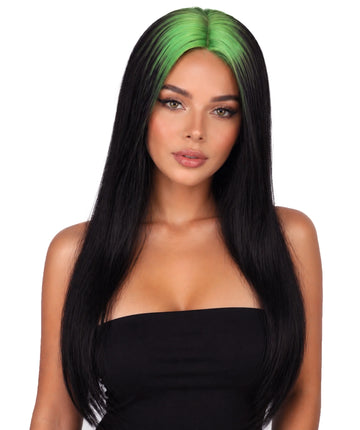 Billie Long Layered Black & Green Wig - Buy Online Only