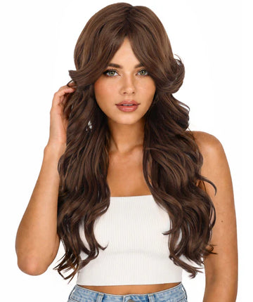 Maddie Long Flowing Wavey Brown Wig - Buy Online Only