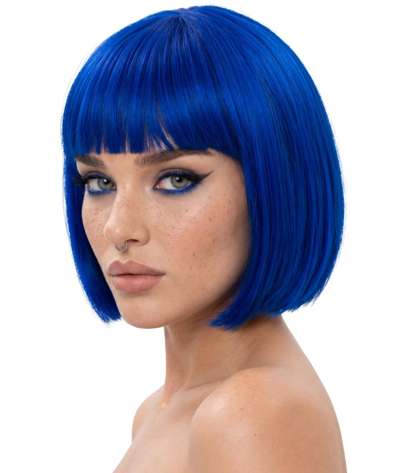 Margot Sleek Blue Bob Wig