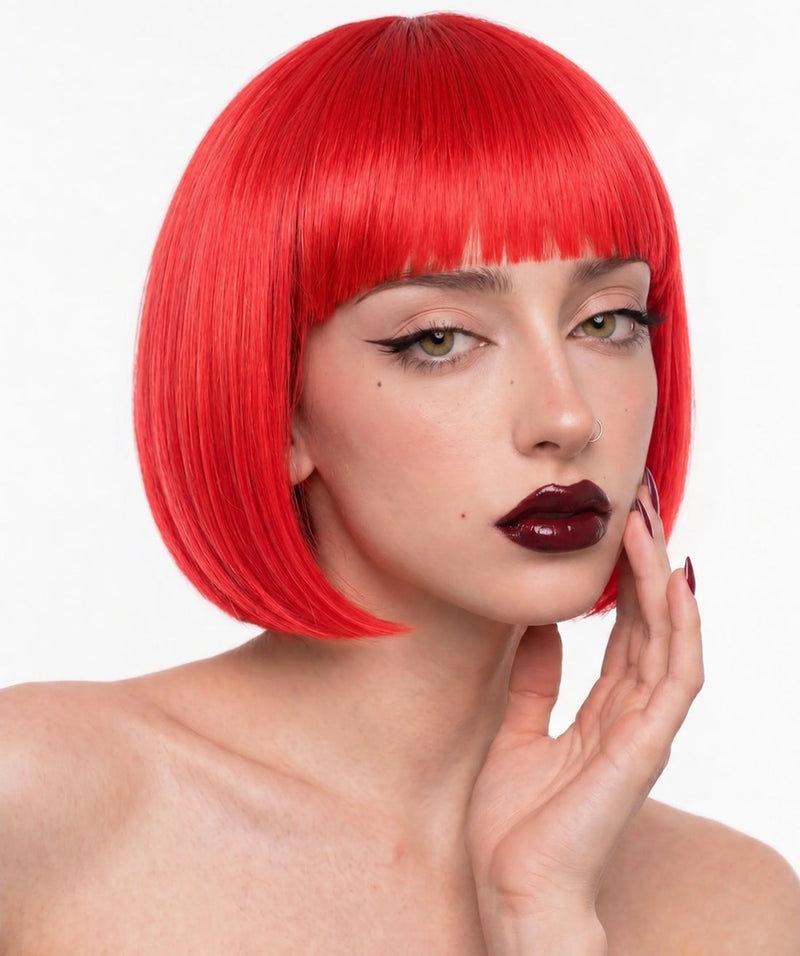 Margot Sleek Red Bob Wig - Buy Online Only