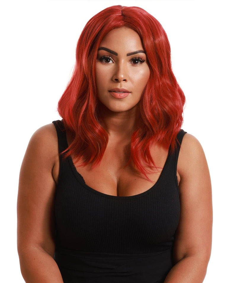 Sienna Ruby Red Wavey Costume Wig - Buy Online Only