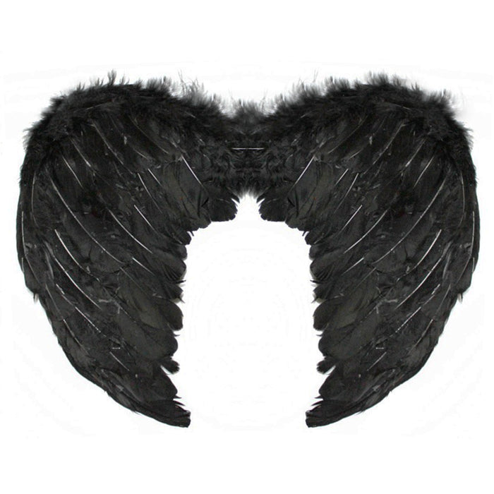 Black Feather Angel Wings Large
