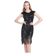 Gatsby Chic Black Sequin Fringe Dress | Timeless Glamour, Plus Sizes