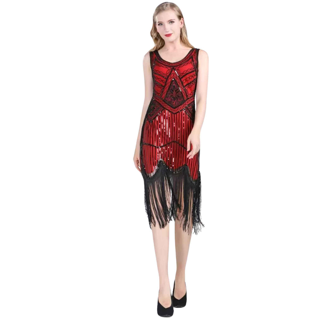 1920s Gatsby Red & Black Flapper Dress | Plus Sizes Available 1920s Gatsby Red & Black Flapper Dress | Plus Sizes Available