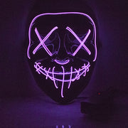 Light Up Halloween Blue Neon Purge Mask