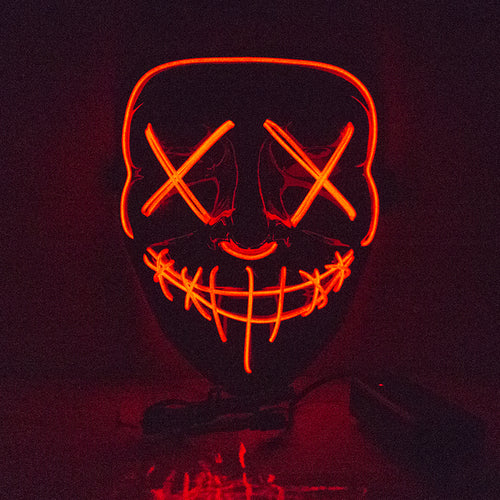 Light Up Halloween Blue Neon Purge Mask