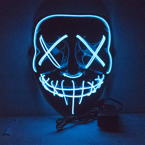 Light Up Halloween Red Neon Purge Mask