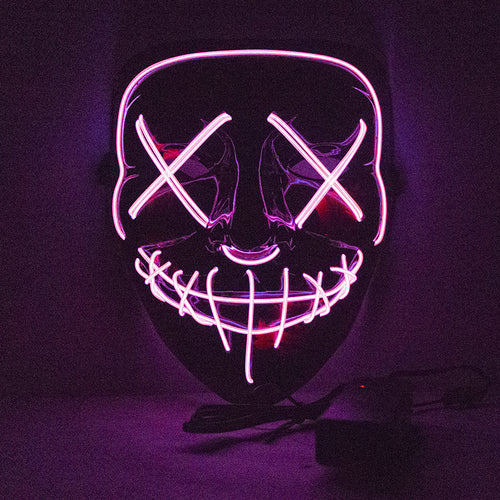 Pink Neon Flashing Mask | Fast Shipping within Australia