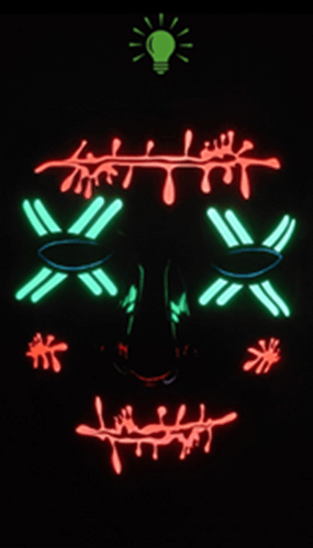 Light Up Mask Red & Green Halloween Mask