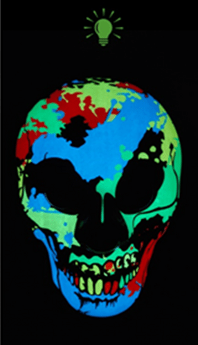 Light Up Skull Colourful Please Halloween Mask