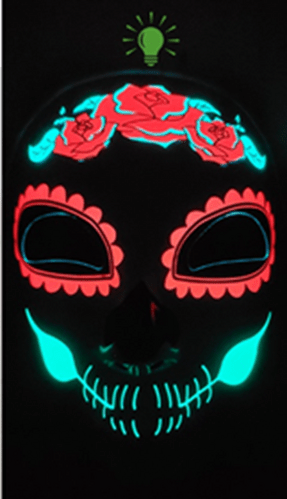 Light Up Day of the Dead Halloween Mask - Buy Online Only