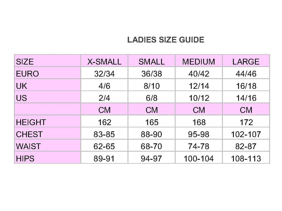 Barbie Costume size chart