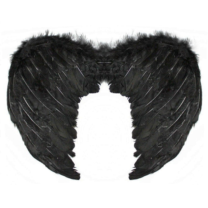 Black Feather Angel Wings Large - The Costume Company