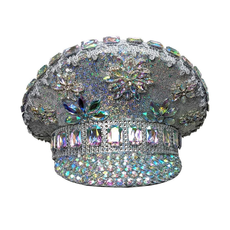 Burning Man Sequin Silver Festival Hat - The Costume Company