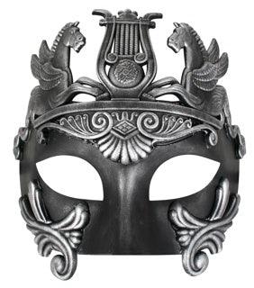 Cavalli Centurion Eye Mask Black & Silver - The Costume Company