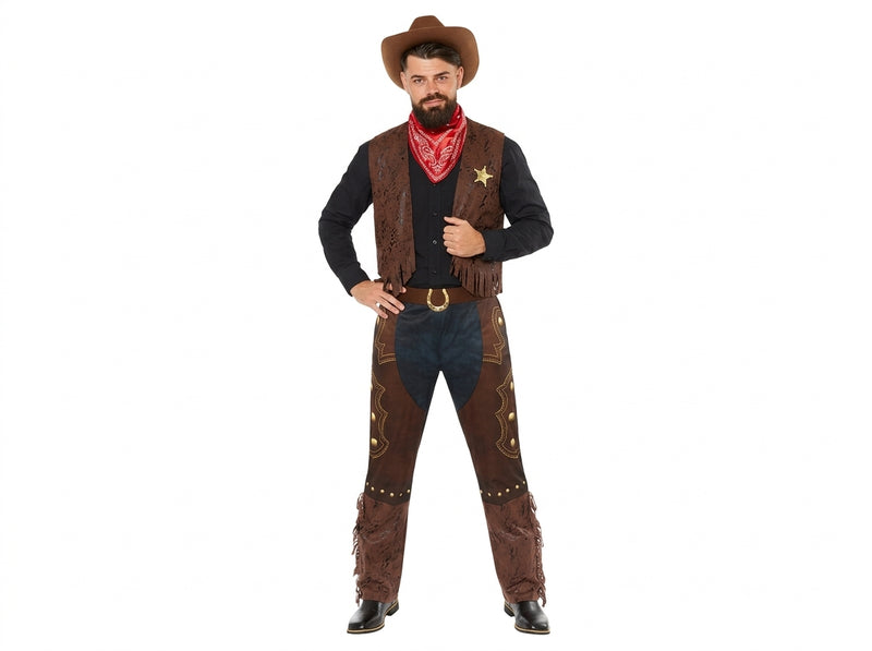 Flocked Cowboy Hat Brown