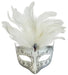 Silver White Feather Masquerade Mask | Elegant Venetian Costume