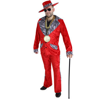 Pimp Suit Red 70s Costume