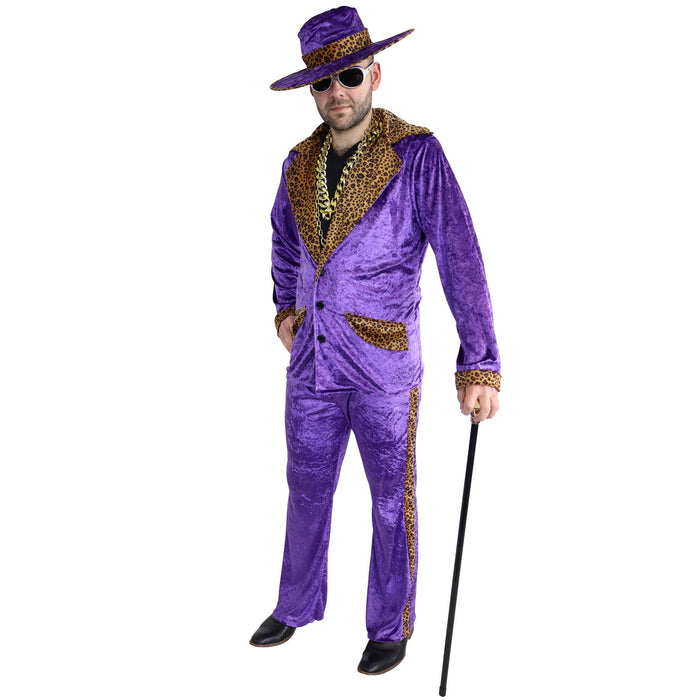 Pimp Suit Purple Leopard 70s Costume