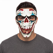 Adult wearing Evil Clown Bone Horror Mask