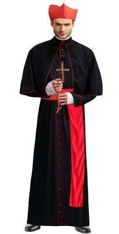 Cardinal Costume with Pockets + Necklace + Head Piece