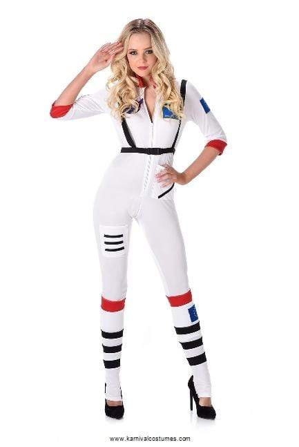 Womens Astronaut Costume | Space Jumpsuit Outfit 1980s Theme
