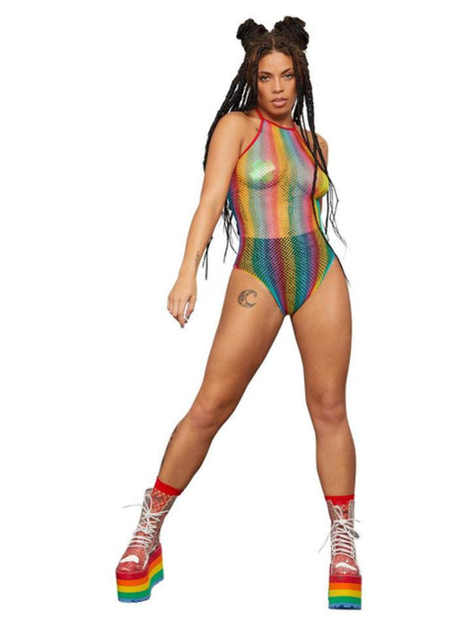 Fever Rainbow Body Fishnet Costume - Buy Online Only - The Costume Company