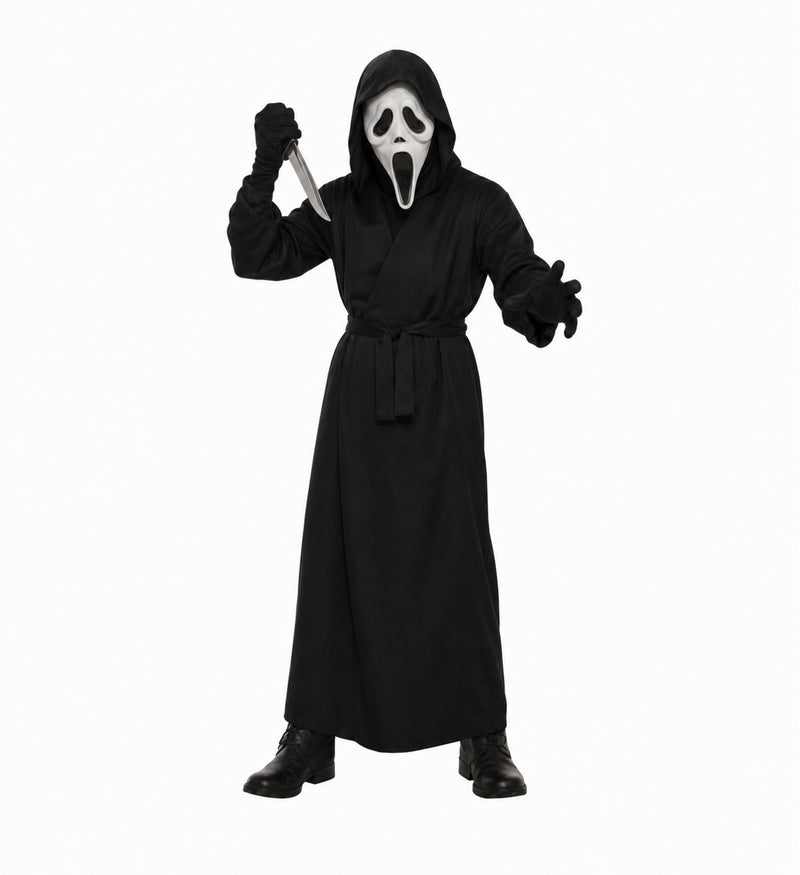 Ghost Face Scream Style Bundle Child Costume | Robe + Latex Mask + Knife