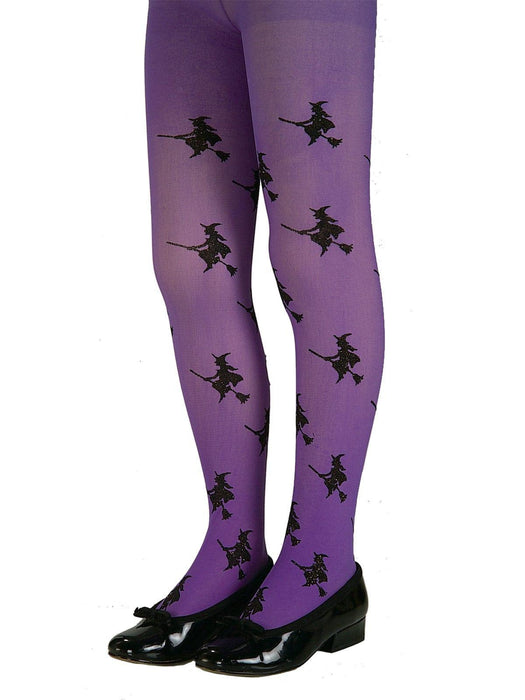 Glitter Witch Tights Purple - The Costume Company